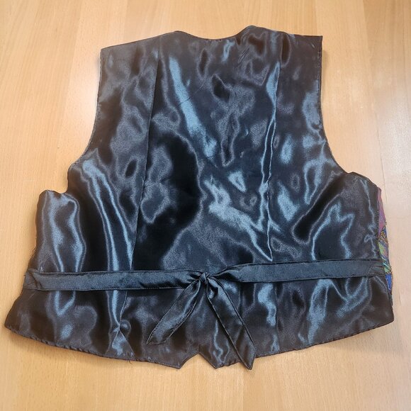 Vintage 90s Daily Planet Beaded Boho Art Vest Size Large - Picture 12 of 16